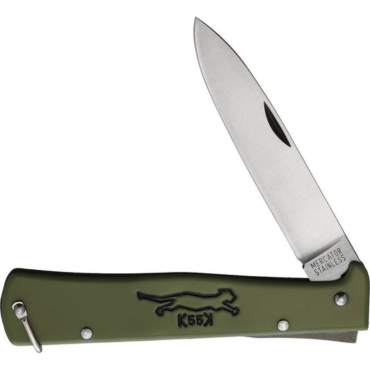 OTTER-Messer Olive Stainless Large Mercator Lockback