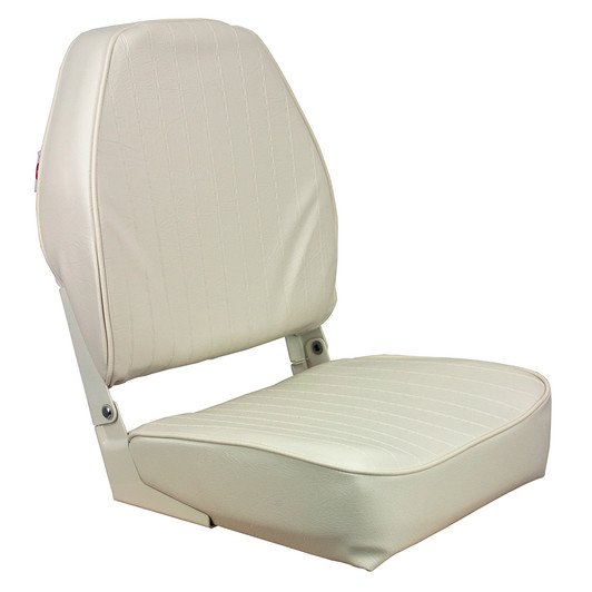 Springfield White High-Back Folding Boat Seat