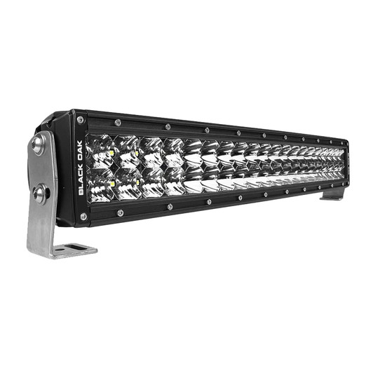 Black Oak Curved Double Row 20" LED Light Bar Combo Black