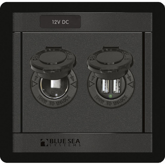 Blue Sea 360 Panel 12V Socket and Dual USB Charger