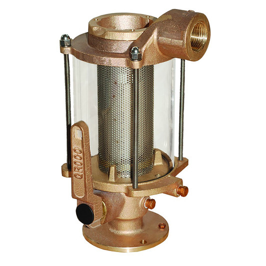 GROCO 1-Inch Ball Valve Seacock Strainer Combo