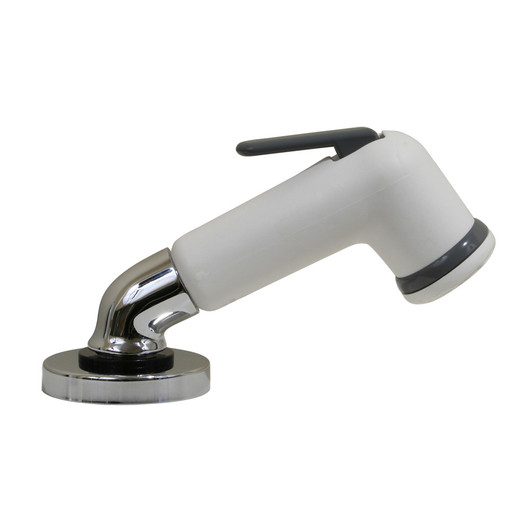 Scandvik White Elbow Sprayer with Pull-Out Handle