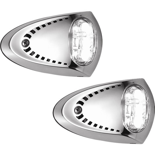 Attwood White LED Stainless Docking Lights, Pair