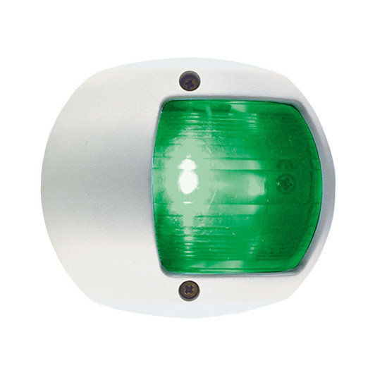 Perko 12V Green LED Side Light, White Housing