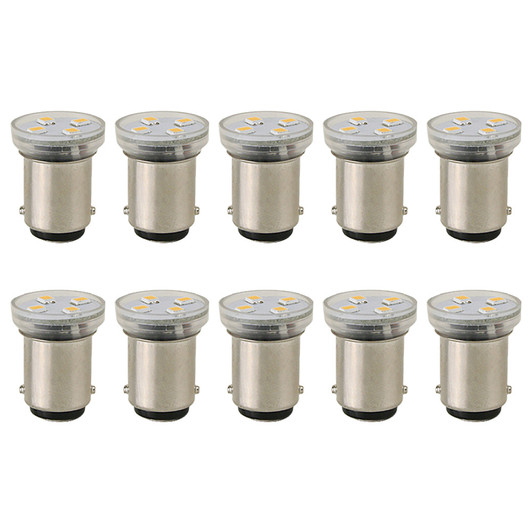 Scandvik 41171 Wafer BA15d Warm White Bulb, 10-Pack