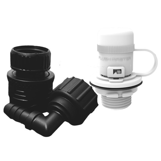Flushmaster White Flush Port Quick Connect, Mercury