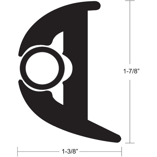 TACO V11-3426 Black Flex Vinyl Rub Rail Kit, 50-Foot