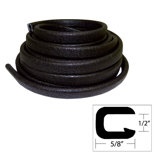 TACO Black Flexible Vinyl Trim, 5/8-Inch, 25-Foot