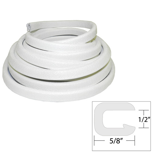 TACO White Flexible Vinyl Trim, 5/8-Inch, 25-Foot