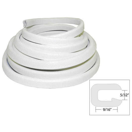 TACO White Flexible Vinyl Trim, 9/16-Inch, 25-Foot