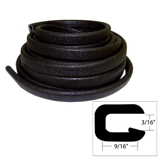 TACO Black Flexible Vinyl Trim, 9/16-Inch, 25-Foot