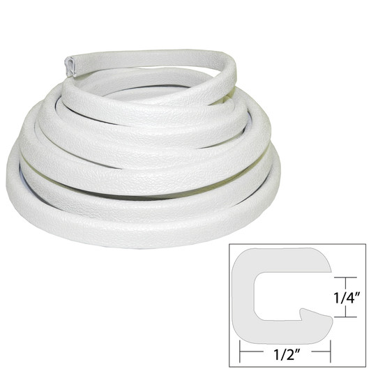 TACO White Flexible Vinyl Trim, 1/2-Inch, 25-Foot