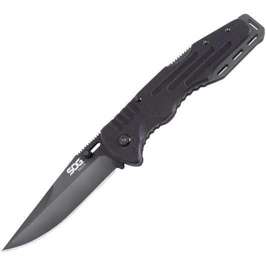 SOG Salute Black G10 Clip Point Folding Knife