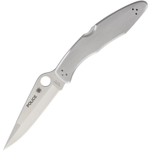 Spyderco Police Plain Edge Stainless Folding Knife