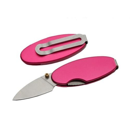 Mini Pebble 210650 Pink Pocket Clip Linerlock Knife