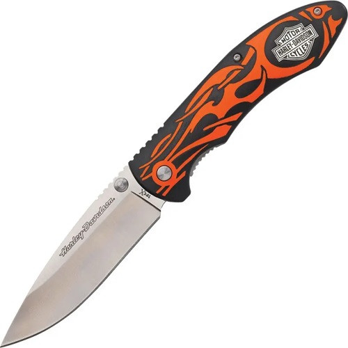 Case Cutlery Harley Tec X Linerlock Orange Folding Knife