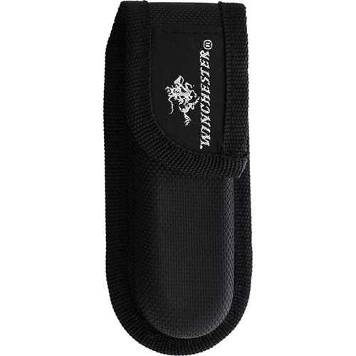 Winchester Burl Wood Lockback Knife with Nylon Sheath