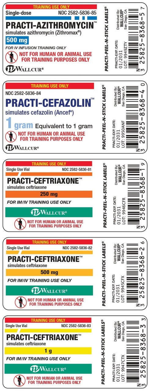Anatomy Lab Practi-Antibiotic 10 mL Vial Labels (5 pcs), Simulated