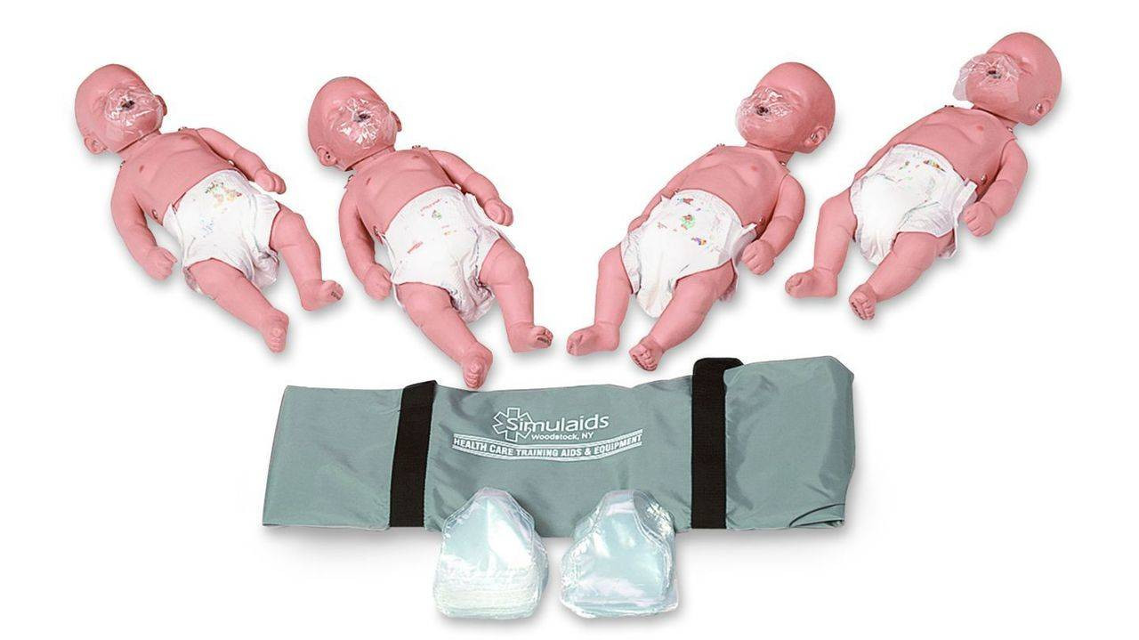 Nasco Healthcare Sani-Baby CPR Manikin (4-Pack) | Anatomy Warehouse