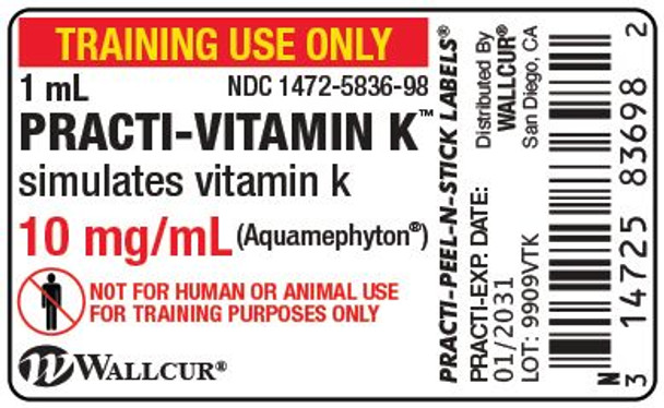 Practi-Vitamin K (10 mg/mL) 1 mL Amp Label - 100 Count