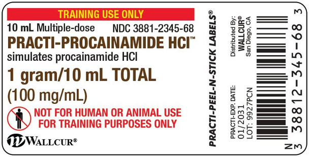 Practi-Procainamide HCl (1 g/10 mL) 10 mL Vial Label - 100 Count