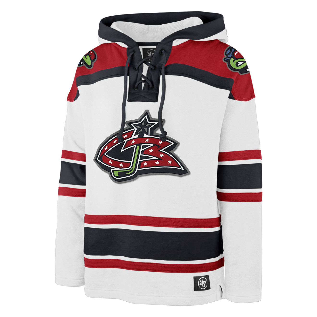 47 Brand White Throwback Lacer Hood - Columbus Sportservice LLC