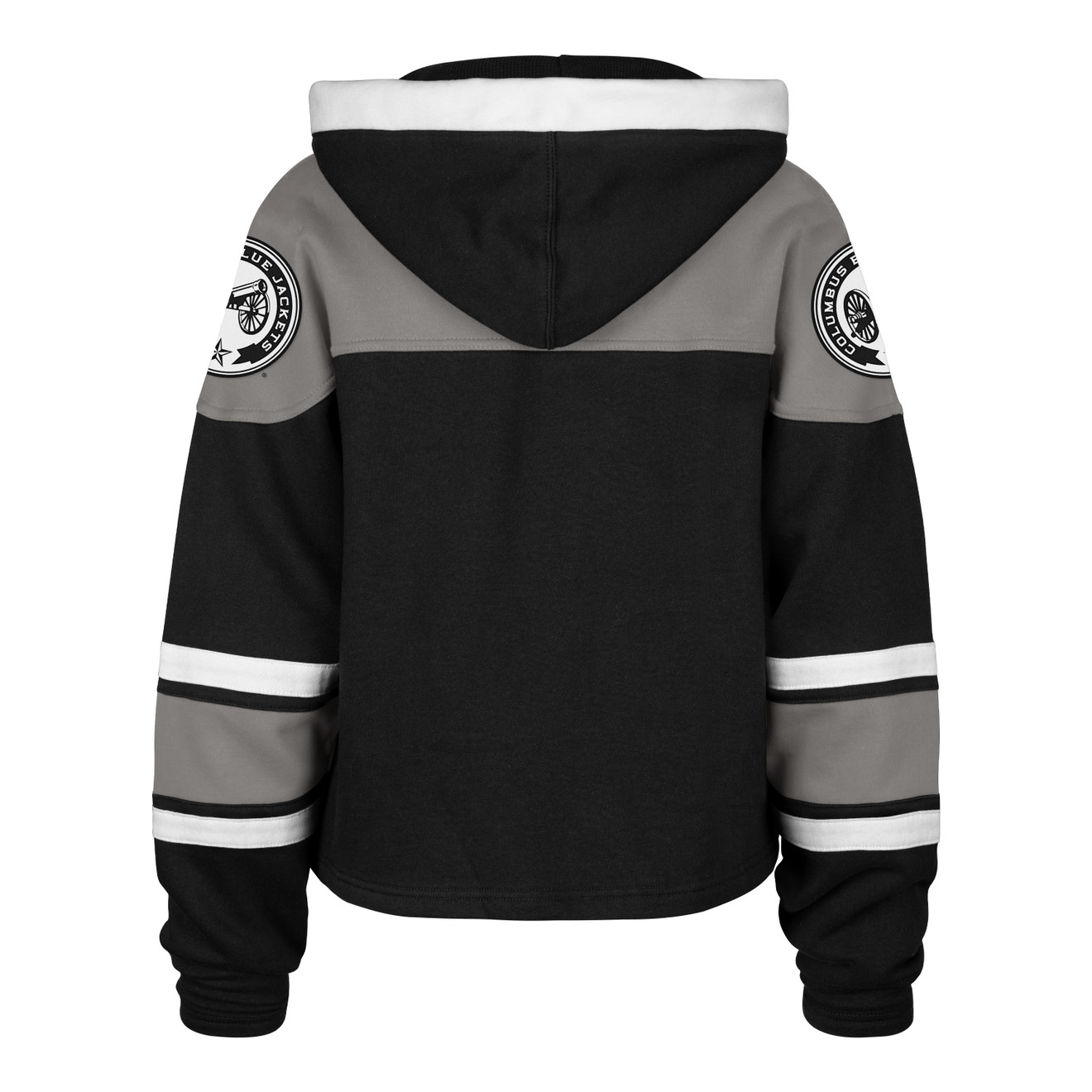 47 Brand Ladies Cropped Jet Black Lacer Hood - Columbus