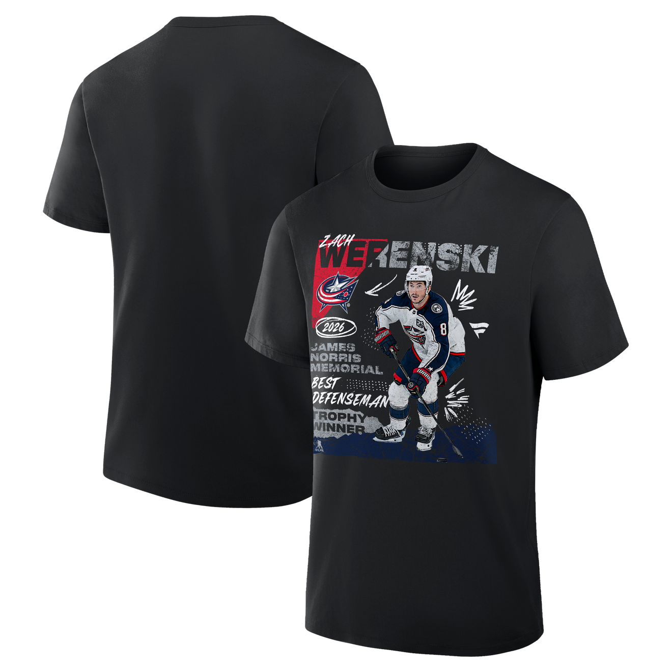 Zach Werenski 2026 Norris Trophy Winner Tee - Columbus