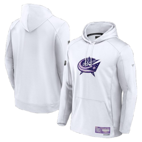Fanatics 2024 Hockey Fights Cancer Poly Fleece Hood - Columbus