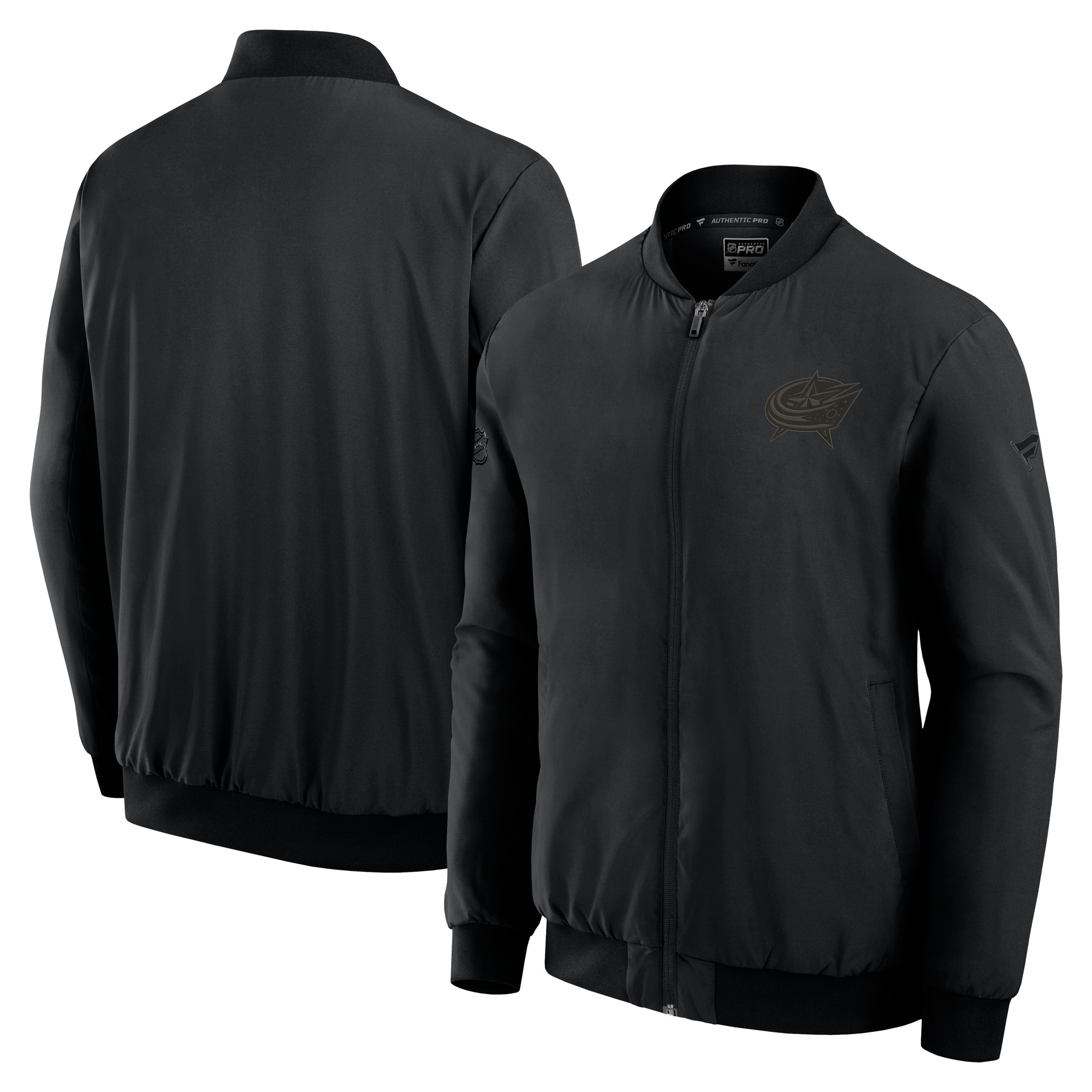 Fanatics 2025 Authentic Pro Black Road Bomber Jacket - Columbus