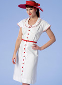 Butterick B6363 | Misses' Button-Front, Flutter Sleeve Dresses and Sun Hats