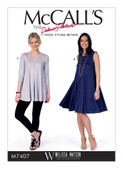 McCall's M7407 (Digital) | Misses' Flared Knit Top and Dress | Front of Envelope