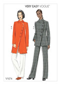 Vogue Patterns V9274 | Misses' Asymmetrical Jacket, and Pull-On Pants | Front of Envelope