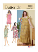 Butterick B6883 | Misses' Top, Nightgowns and Shorts | Front of Envelope
