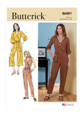 Butterick B6881 | Misses' Jumpsuit, Sash and Belt | Front of Envelope