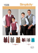 Simplicity S1506 | Husky Boys' & Big & Tall Men's Vests | Front of Envelope