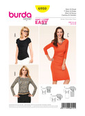 Burda Style BUR6910 | Tops & Dress | Front of Envelope