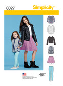 Simplicity S8027 | Child's & Girls' Sportswear Pattern | Front of Envelope