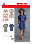 Simplicity S8014 | Misses' Shirt Dress | Front of Envelope