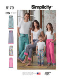 Simplicity S8179 | Child, Teen and Adult Lounge Pants | Front of Envelope