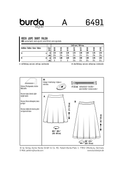 Burda Style BUR6491 | Misses' Flared Skirt | Back of Envelope