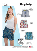 Simplicity S8651 | Learn to Sew Pull-On Shorts | Front of Envelope