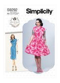 Simplicity S9292 | Misses' Dresses with Mandarin Collar & Skirt Options | Front of Envelope