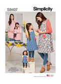Simplicity S9407 | Children's, Misses' & 18" Doll Aprons | Front of Envelope
