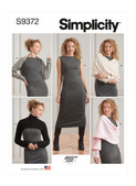 Simplicity S9372 | Misses' Knit Dress and Shrugs | Front of Envelope