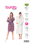 Burda Style BUR6094 | Misses' Bathrobe with Hood and Patch Pockets | Front of Envelope