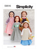 Simplicity S9516 | 18" Doll Clothes | Front of Envelope