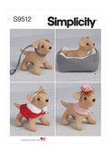 Simplicity S9512 | Soft 6" Dog and Accessories for 18" Doll | Front of Envelope