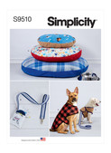 Simplicity S9510 | Dog Beds, Leash with Case, Harness Vest and Coat | Front of Envelope