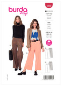 Burda Style BUR5969 | Misses' Wide Leg Pants with Back Elastic Waistband | Front of Envelope